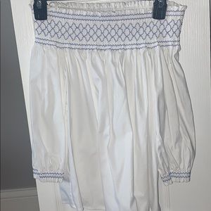 Vineyard Vines Off the Shoulder Long Sleeve Blouse